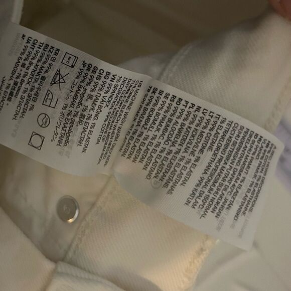 H&M Cream High Rise Raw Hem Straight Leg Jeans Size 2 - Picture 4 of 9